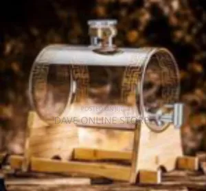 Glass Barrel-Shaped Beverage Dispenser