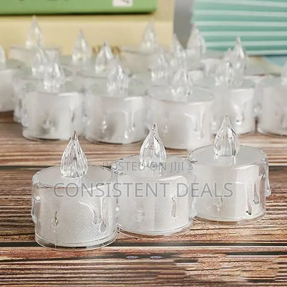 24pcs Crystal Led Tealight Unscented Candles