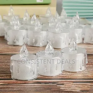 24pcs Crystal Led Tealight Unscented Candles