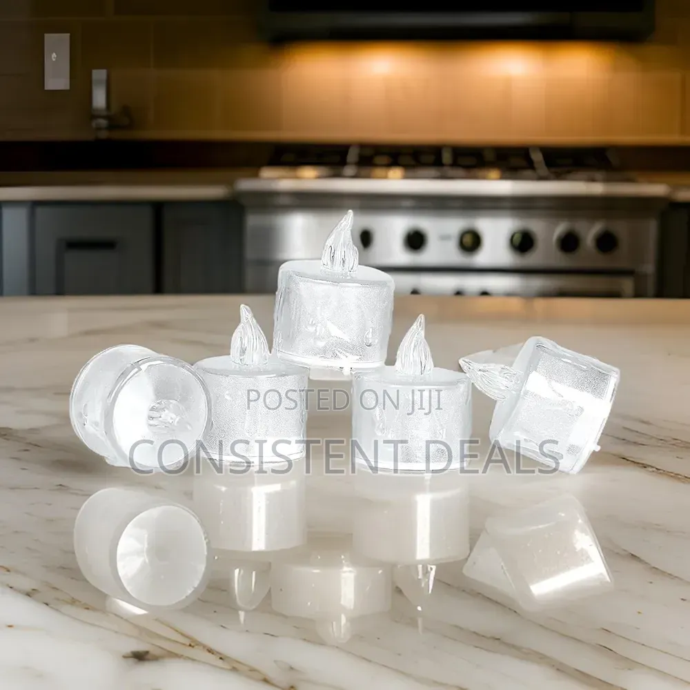 24pcs Crystal Led Tealight Unscented Candles