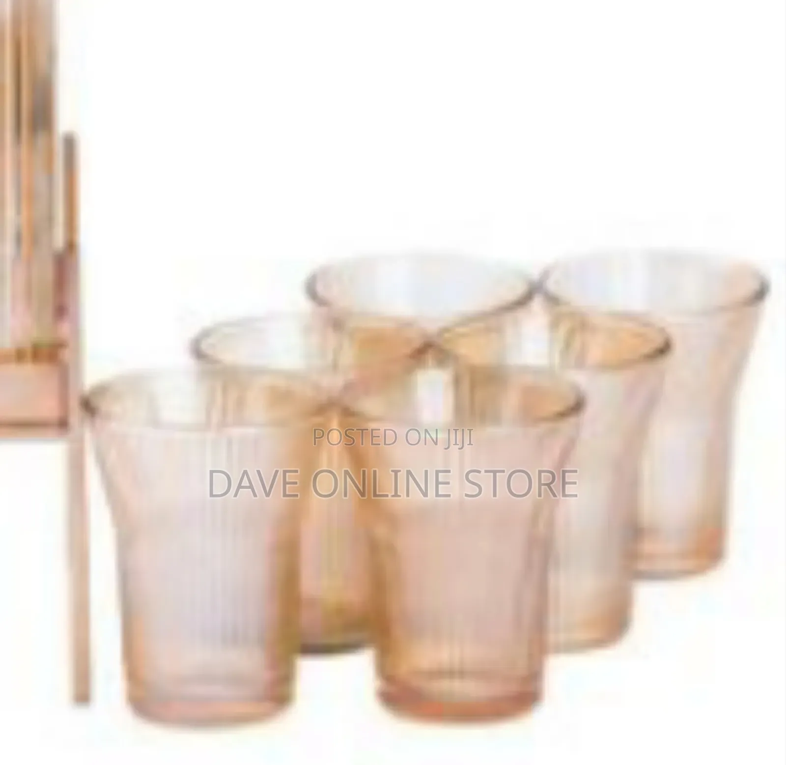 Elegant Ribbed Glass Beverage Dispenser Set, 7