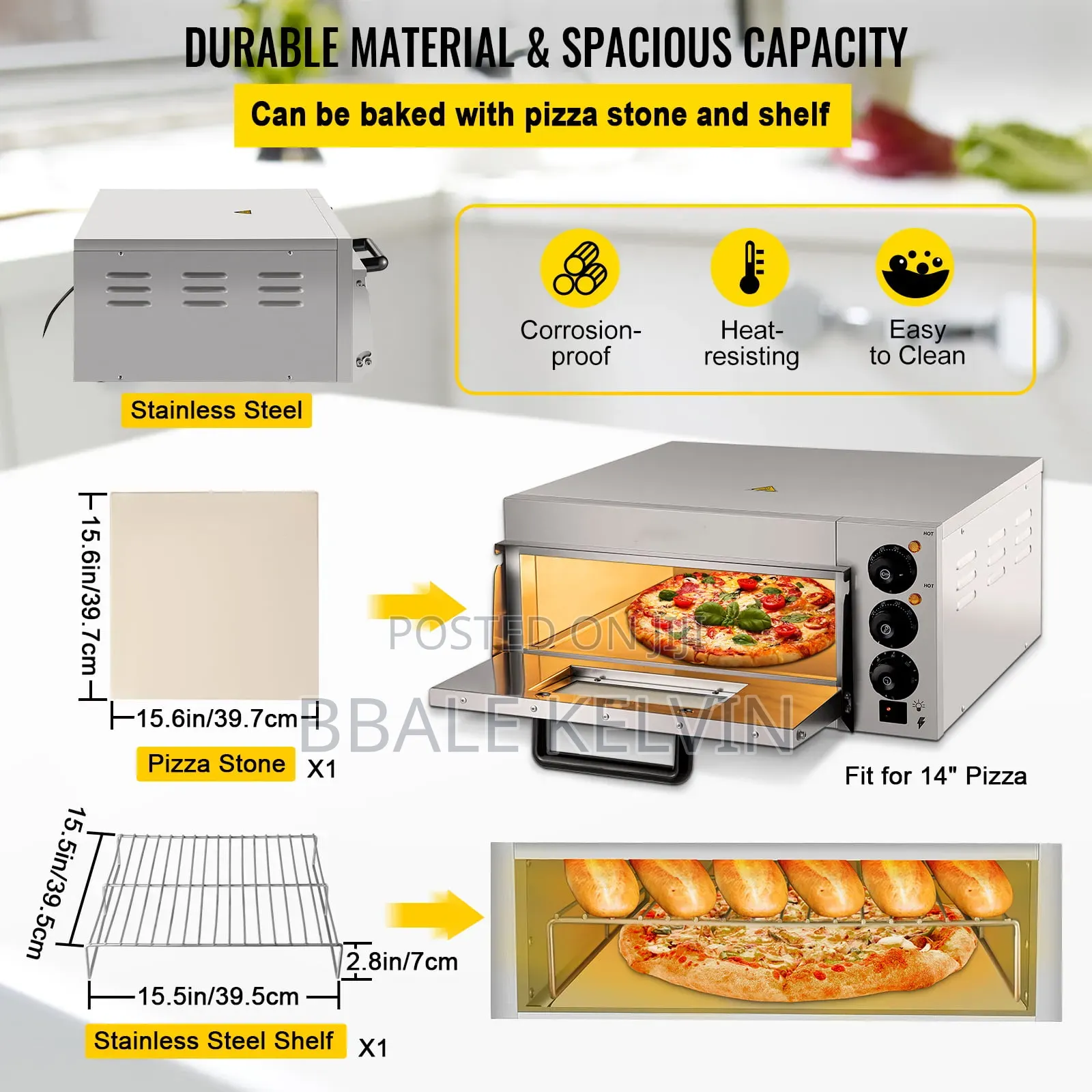 Commercial Electric Pizza Oven Single Deck