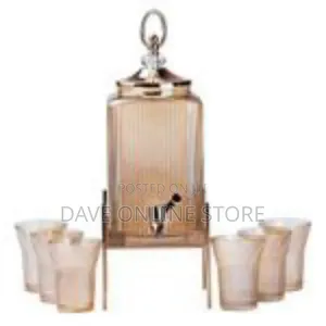 Elegant Fluted Glass Beverage Dispenser Set