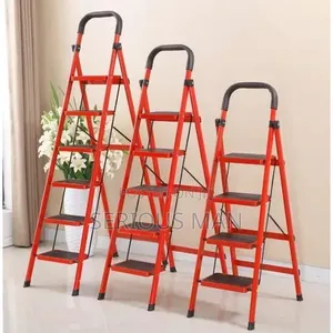 Red Steel Household / Industrial Ladder