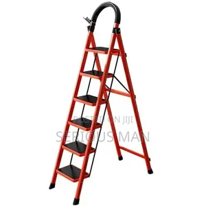 Red Steel Household / Industrial Ladder