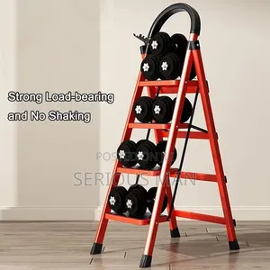 Red Steel Household / Industrial Ladder