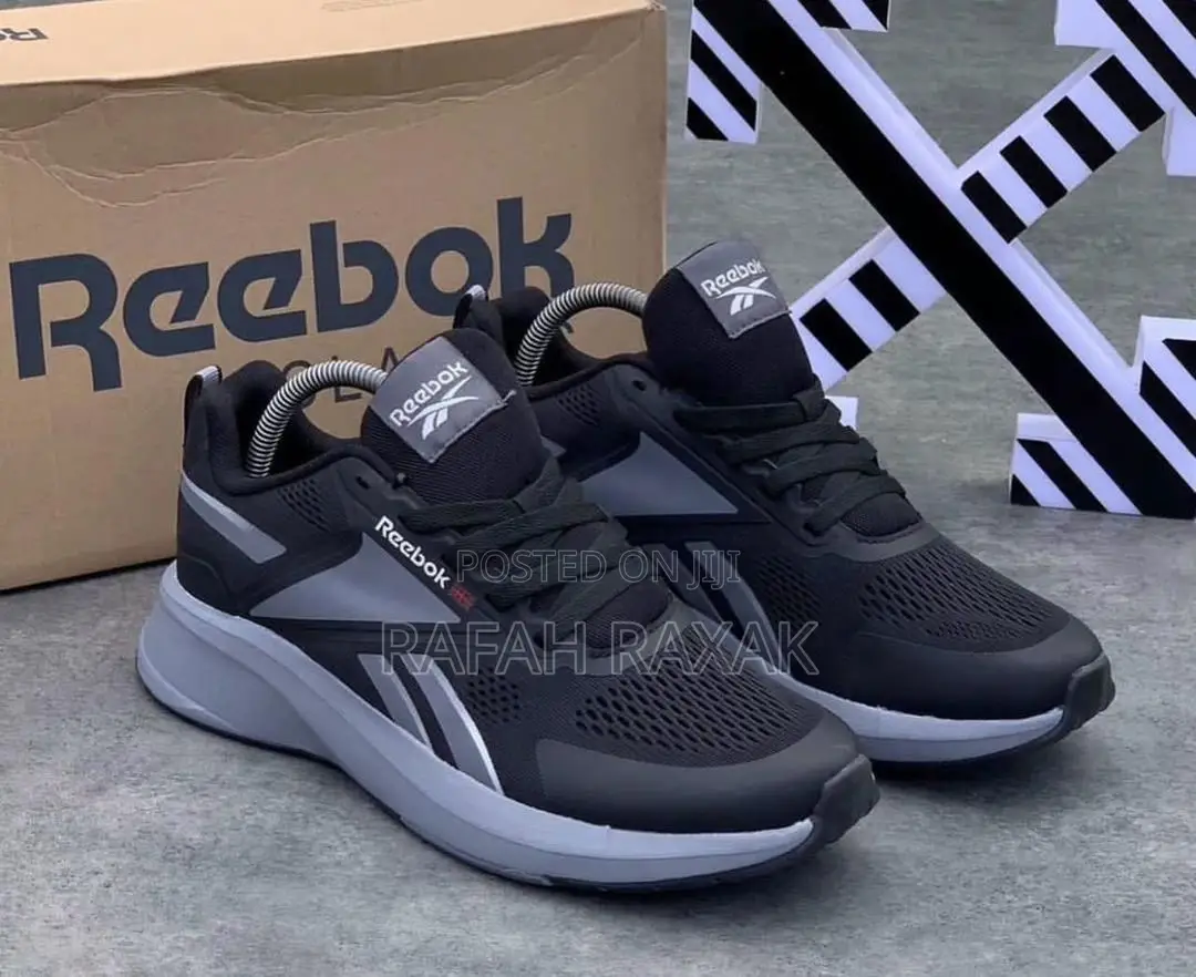 Black and Grey Version of Reebok Running Sneakers
