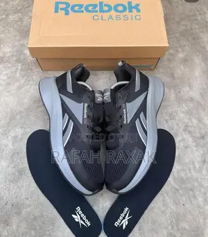 Black and Grey Version of Reebok Running Sneakers