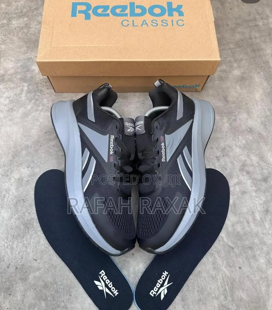 Black and Grey Version of Reebok Running Sneakers