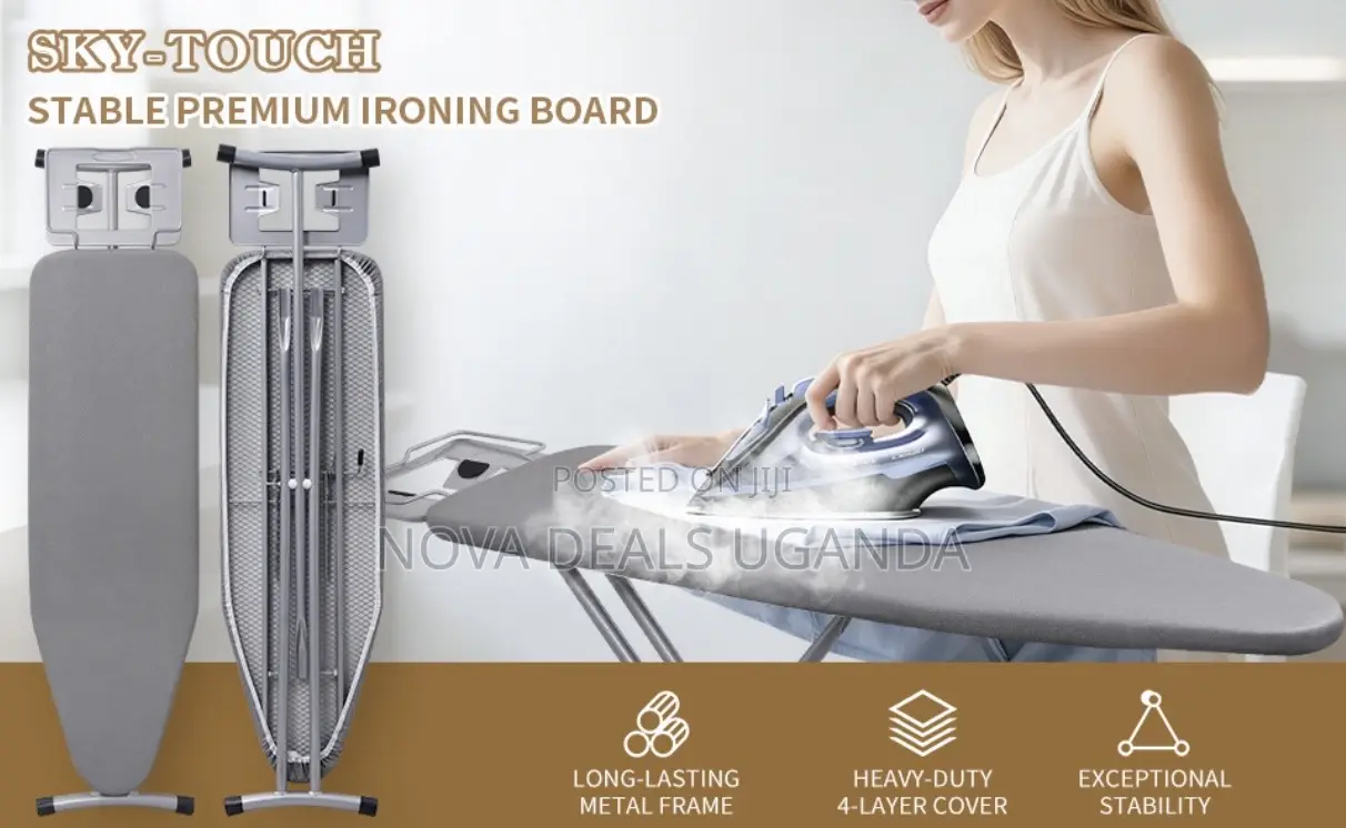 Large Foldable Freestanding Ironing Board With A Padded Ironing Cover