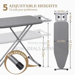 Large Foldable Freestanding Ironing Board With A Padded Ironing Cover