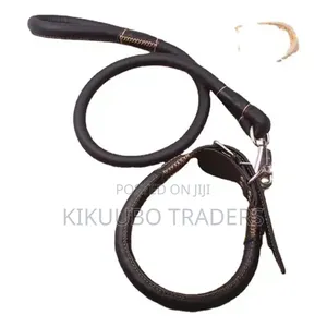 Pu Leather Dog Lead With Dog Collar Set