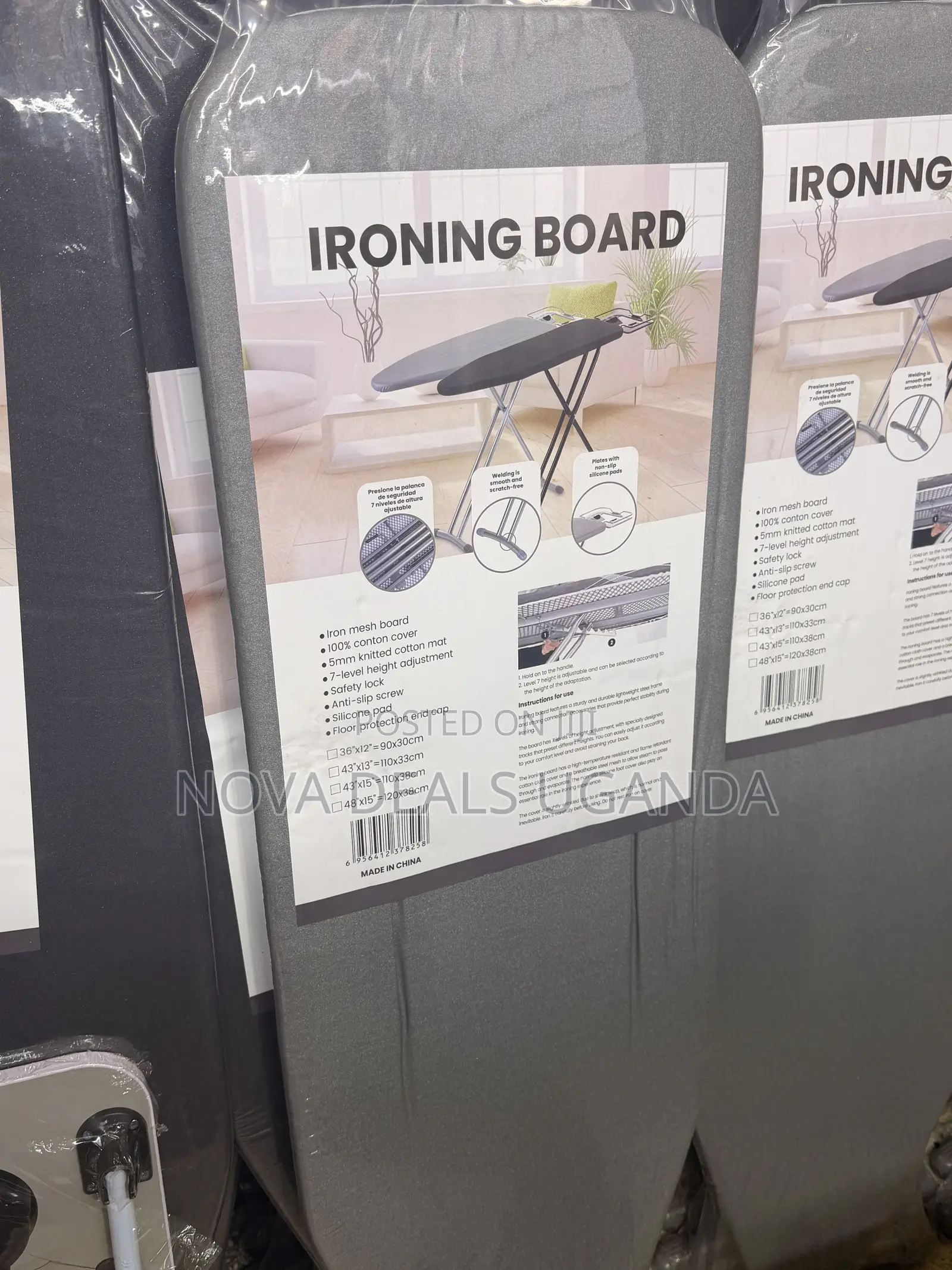 Large Foldable Freestanding Ironing Board With A Padded Ironing Cover