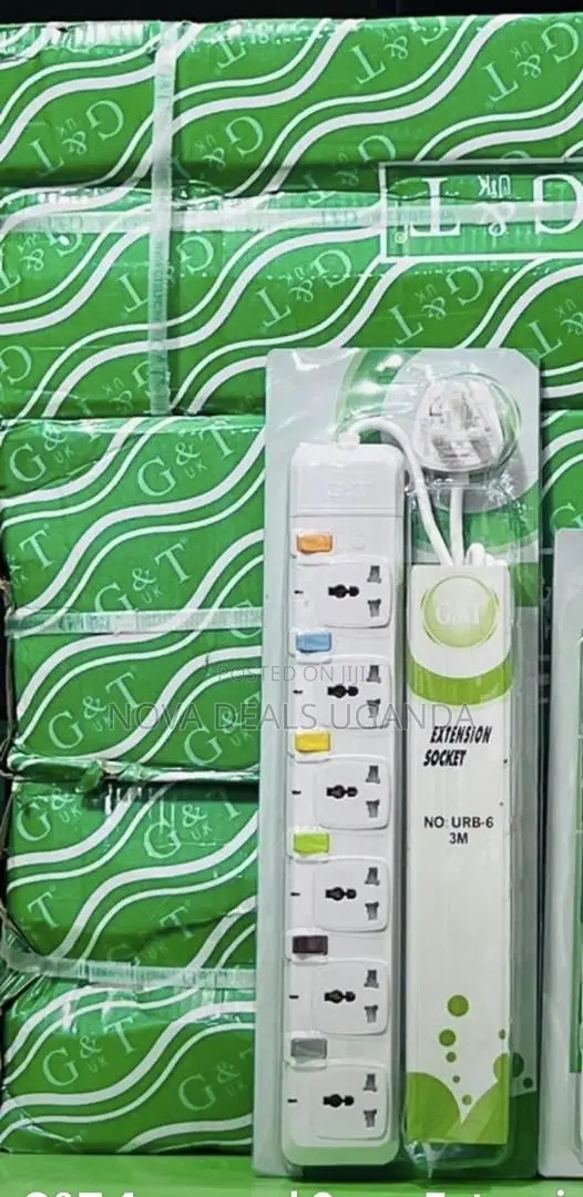 G T 6-Way Uk Power Extension Socket Heavy-Duty Multi-Plug Extension