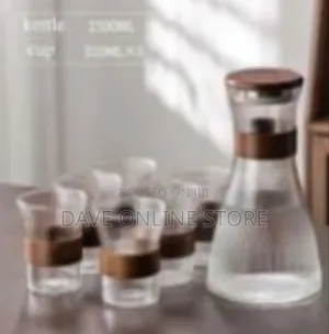 Elegant Ribbed Glass Carafe Tumbler Set