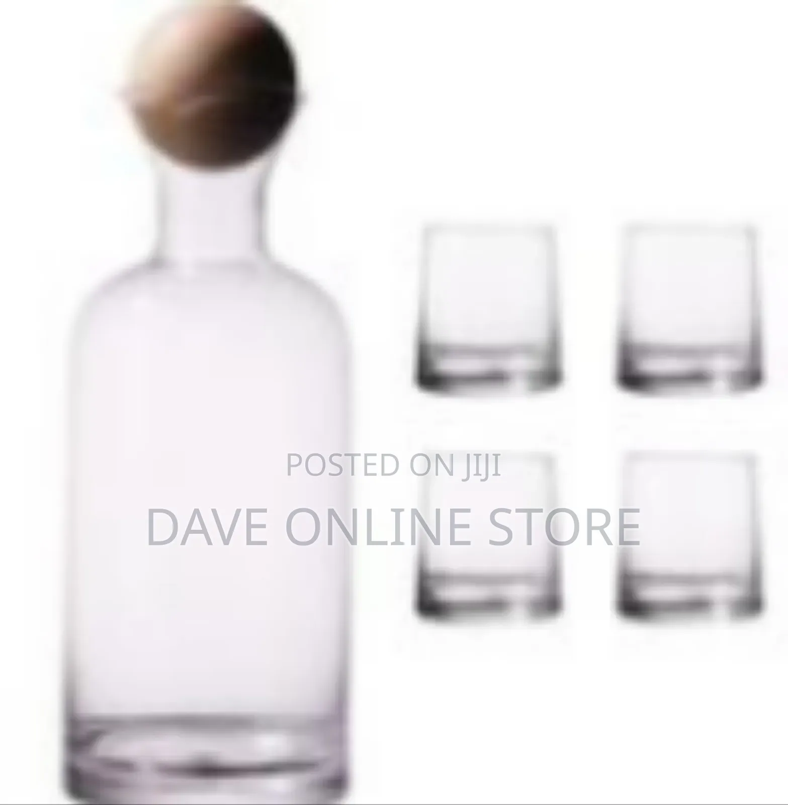 Modern 1.2l Glass Decanter and Tumbler Set (5-Piece)