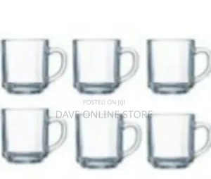 18 Pieces of Glass Soup Plates, Cups and Dinner Plates