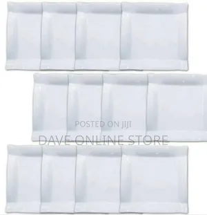 Melamine Square Dinner Plates, 12pcs