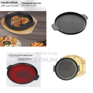 Crystals Stripped Cast Iron Induction Cookware Frying Pan Grill Backin