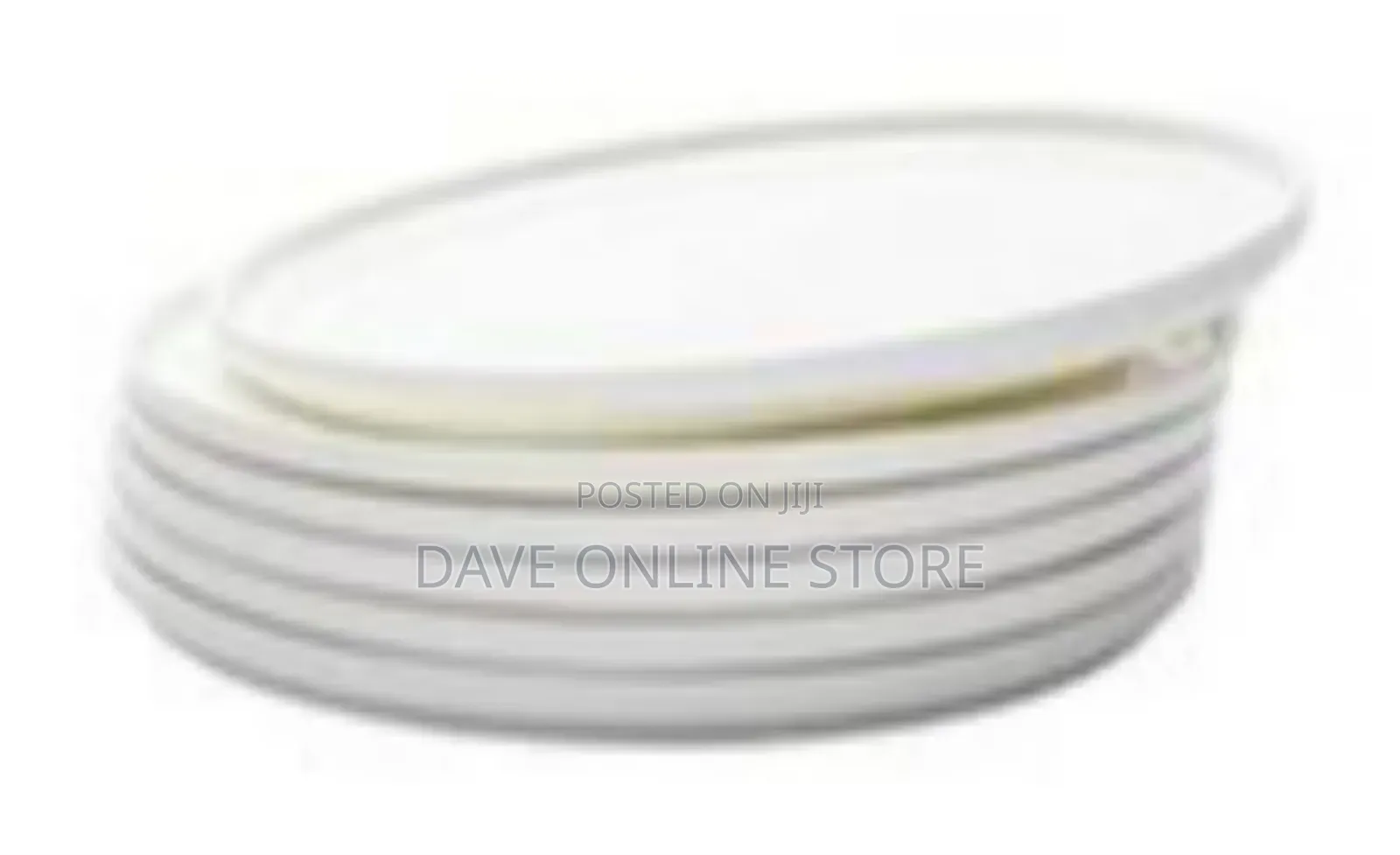 6-Piece Set of Classic White Porcelain Dinner Plates