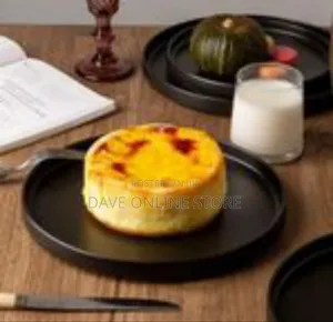 Set of 6 Modern Matte Black Dinner Plates