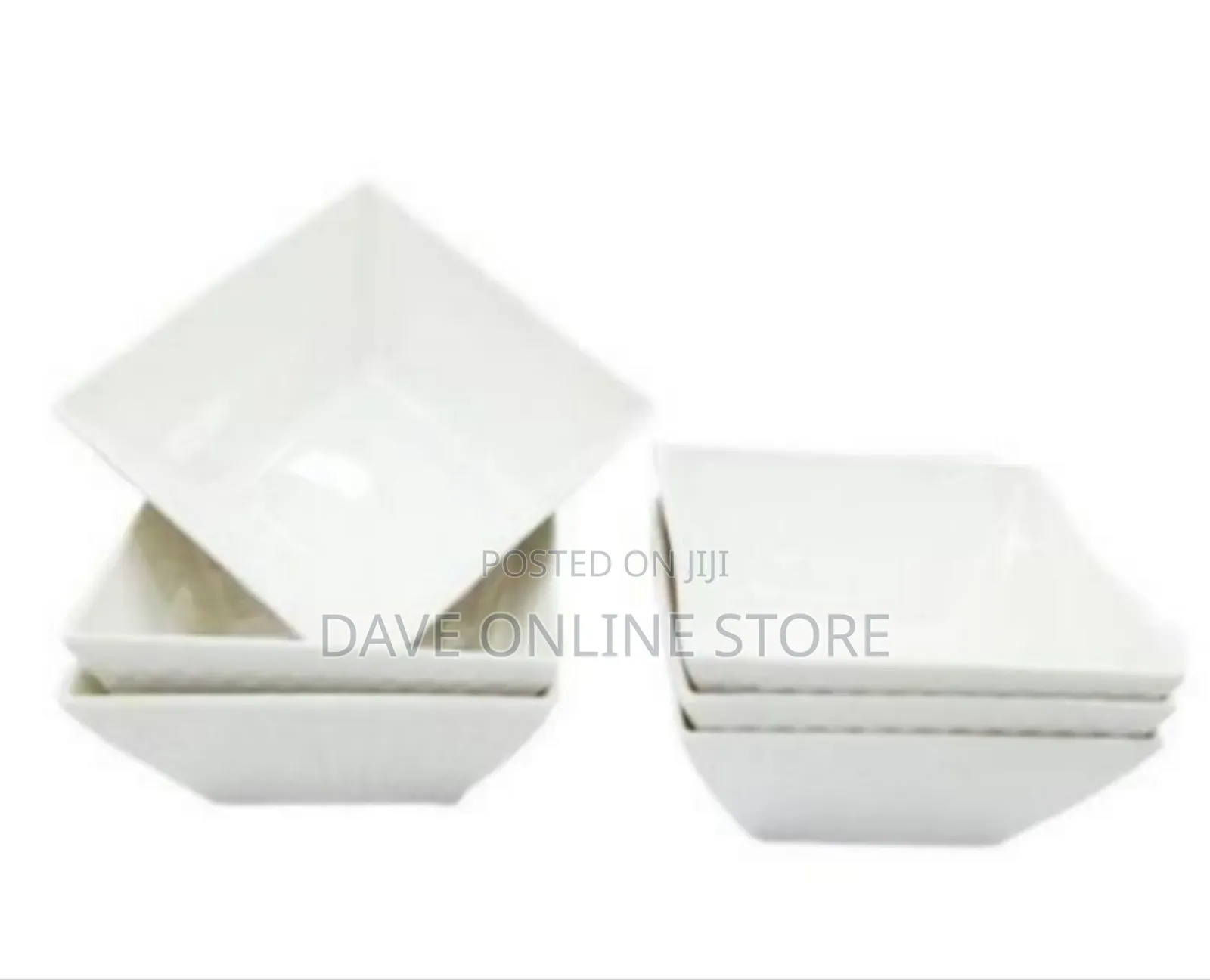 6 Piece Set of Ceramic Square Shaped Dinner Bowls