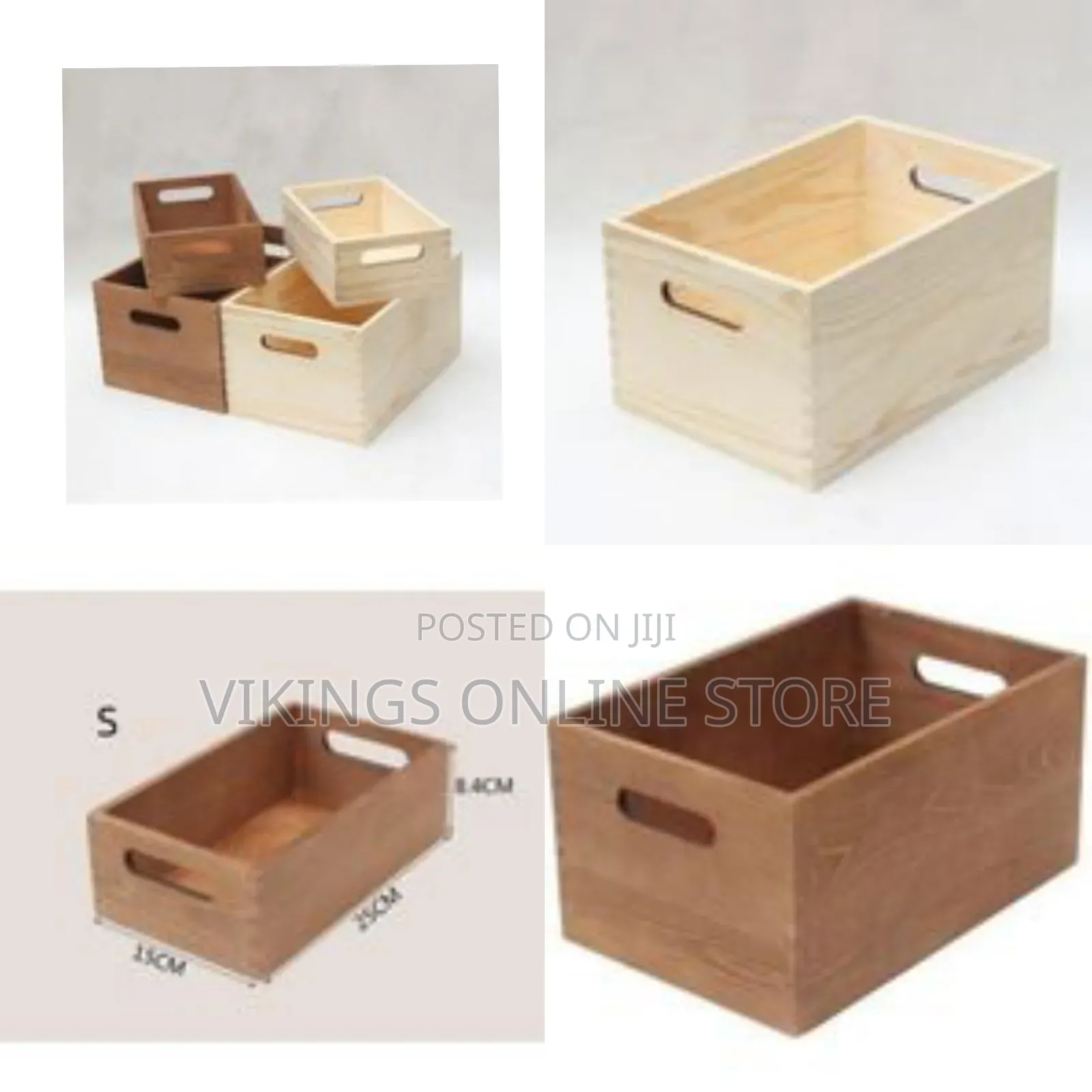 2 Pack of Wooden Storage Boxes, Tabletop Boxes Bookcase, Total