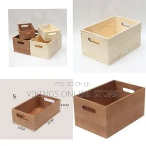 2 Pack of Wooden Storage Boxes, Tabletop Boxes Bookcase, Total