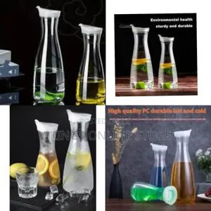 2 Pieces of 1100 and 1600ml Acrylic Juice Cold Water Bottle Large