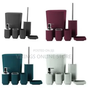 Modern 6-Piece Bathroom Accessory Set - Multicolor