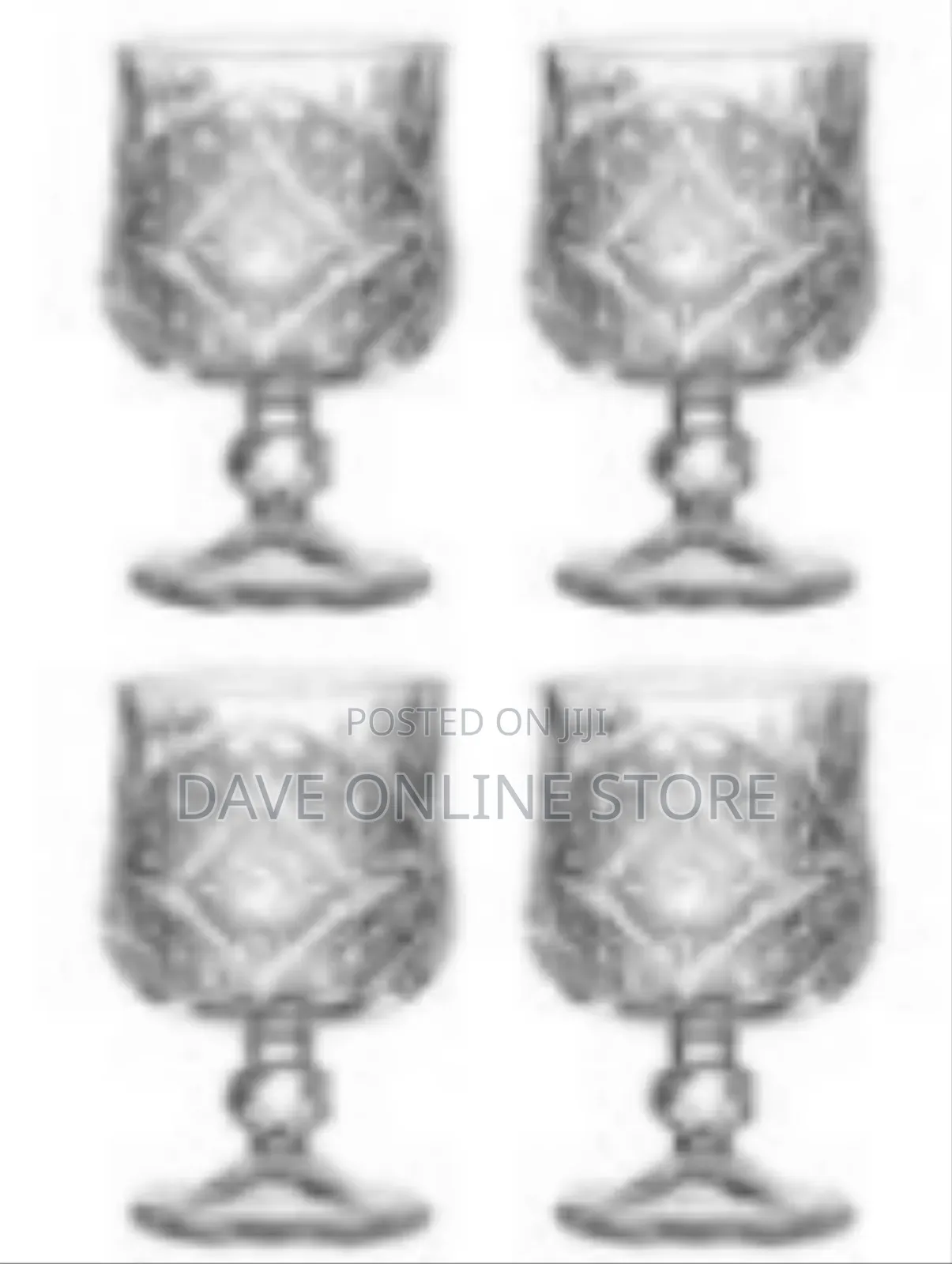 Set of Crystal Short Wine Glasses