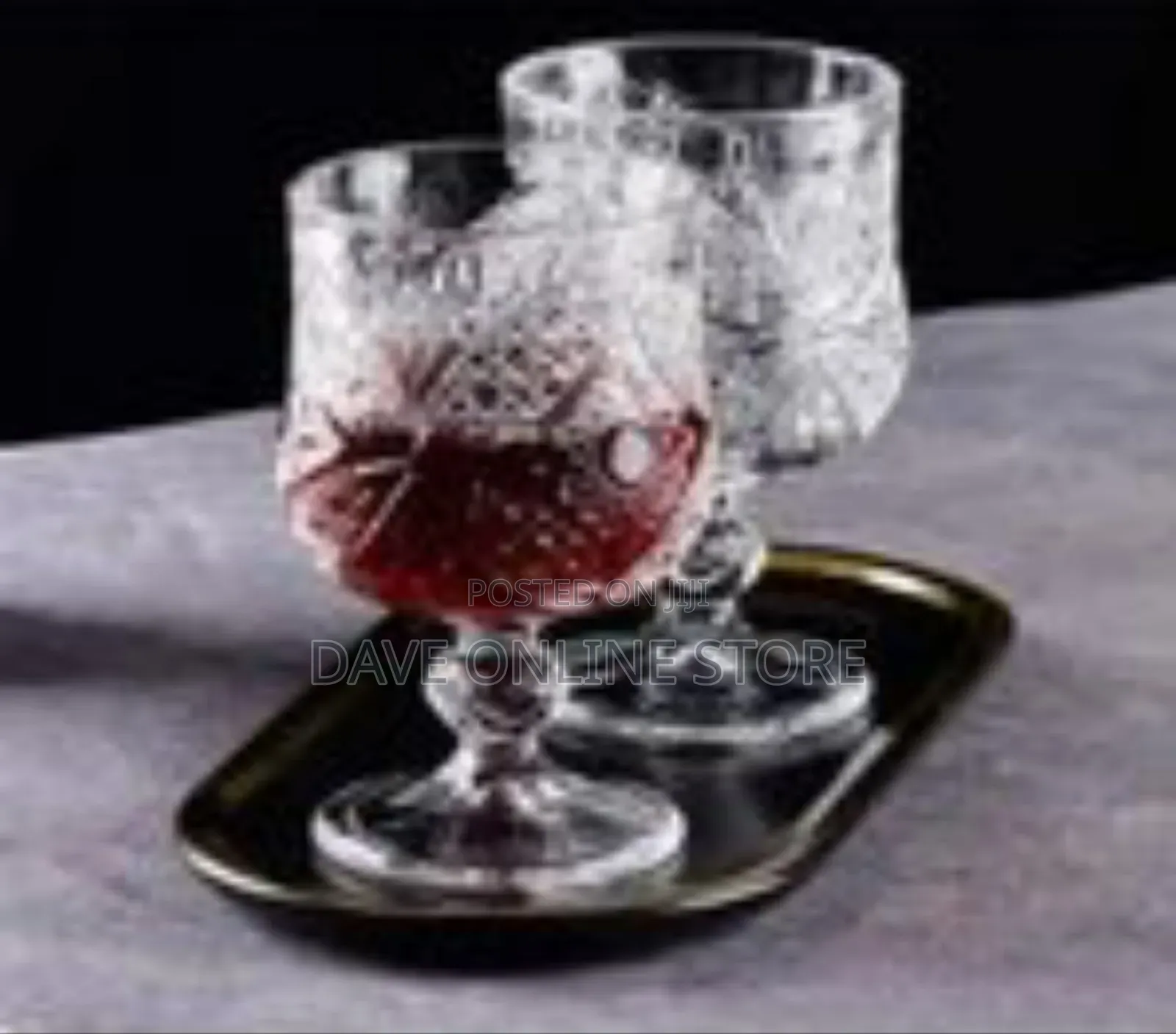 Set of Crystal Short Wine Glasses