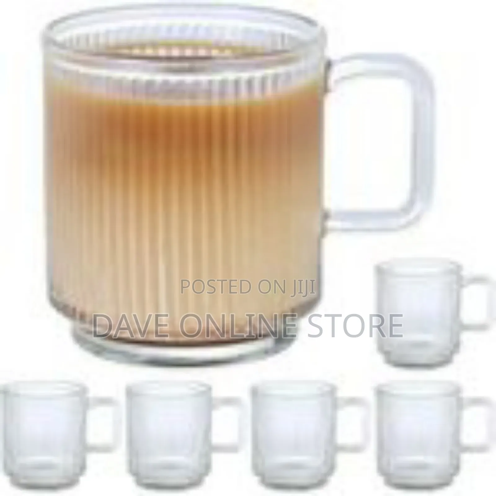 Set of 6 Glass Coffee Mugs