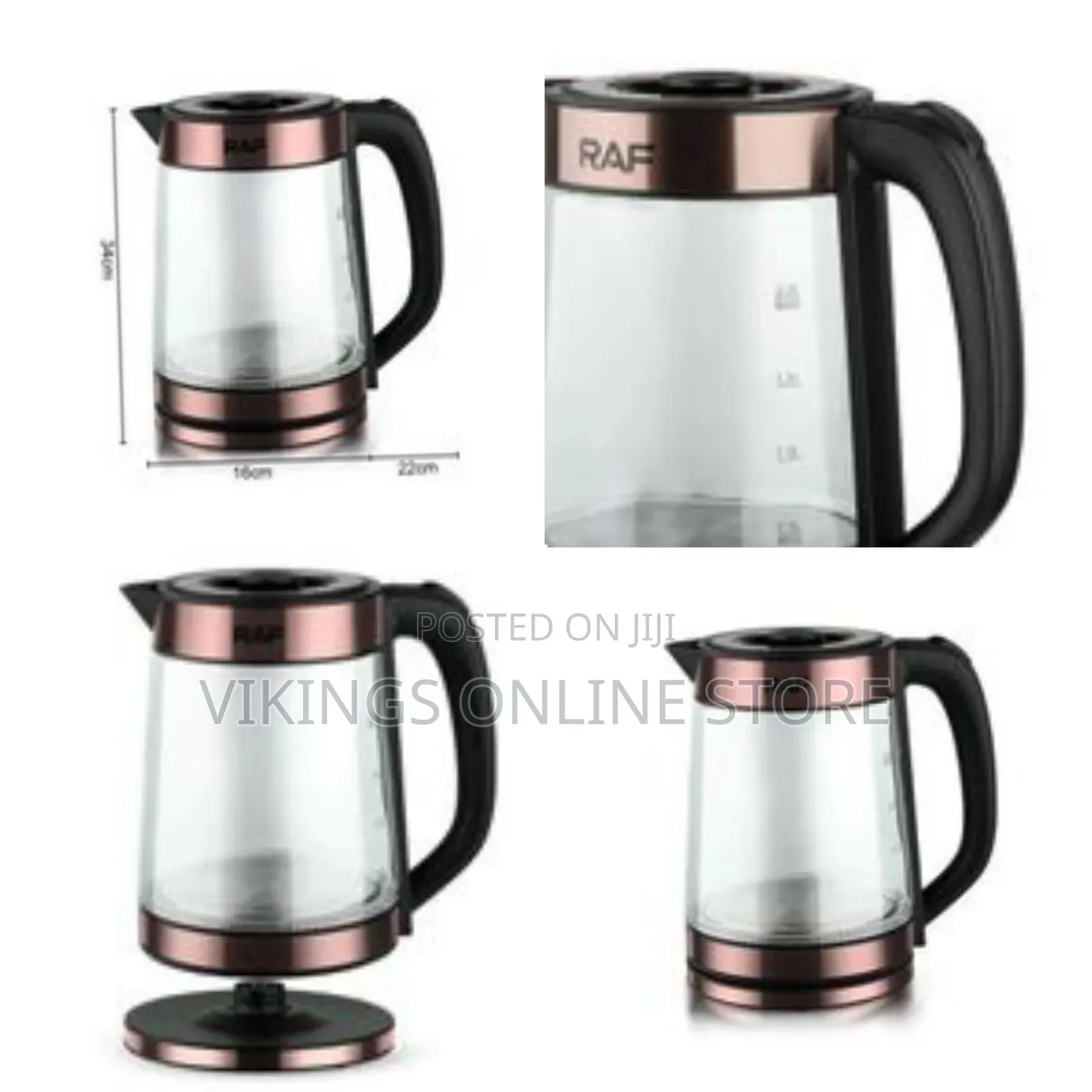 Raf Brosilicate Glass Kettle, 2.2l - Multicolor