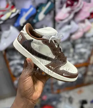 Customized Nike Sneakers Featuring Travis Scott and New York Yankees