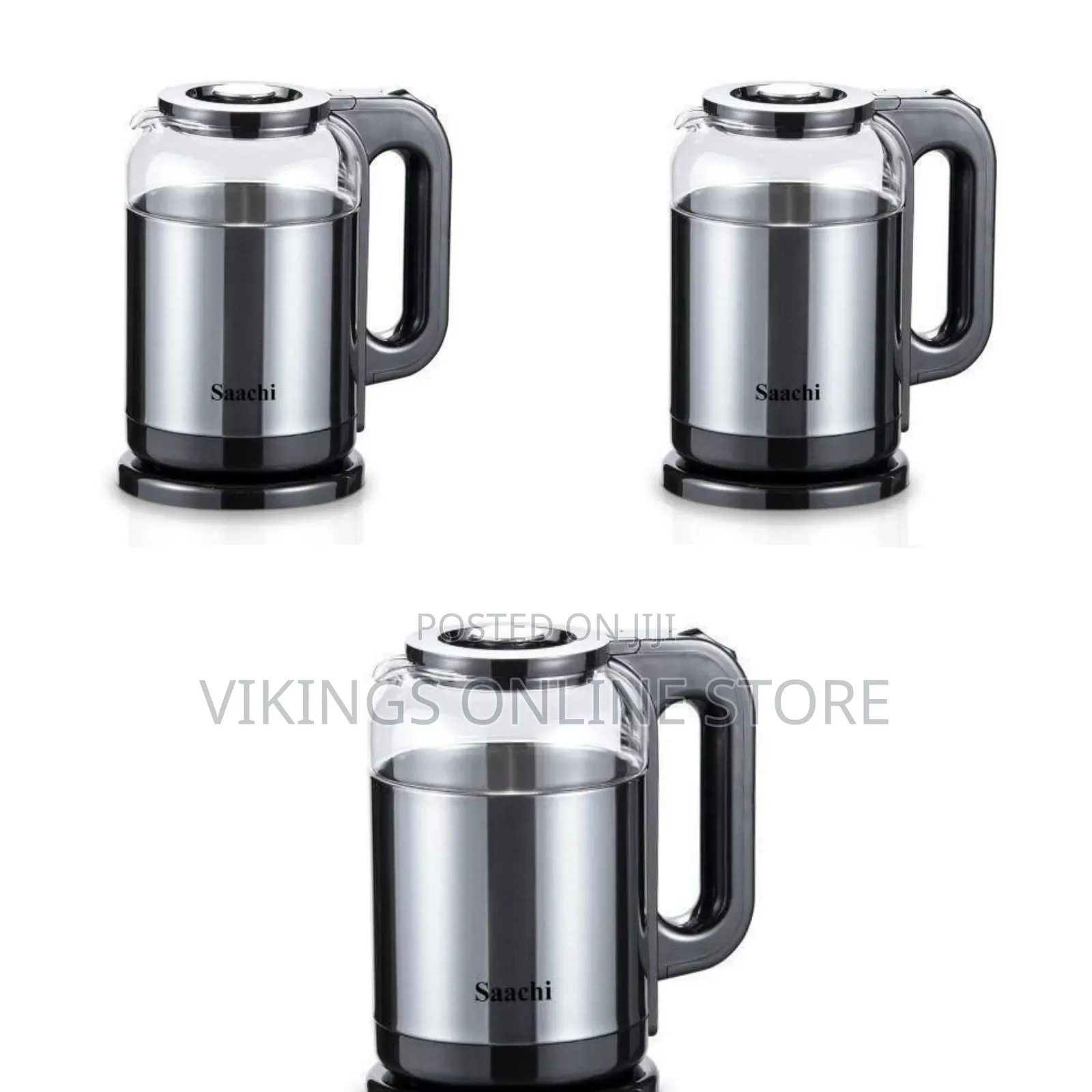 Saachi Electric Glass and Steel Kettle - Multicolor