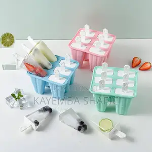 Reusable 6-Grid Plastic Popsicle Mold Ice Pop Maker