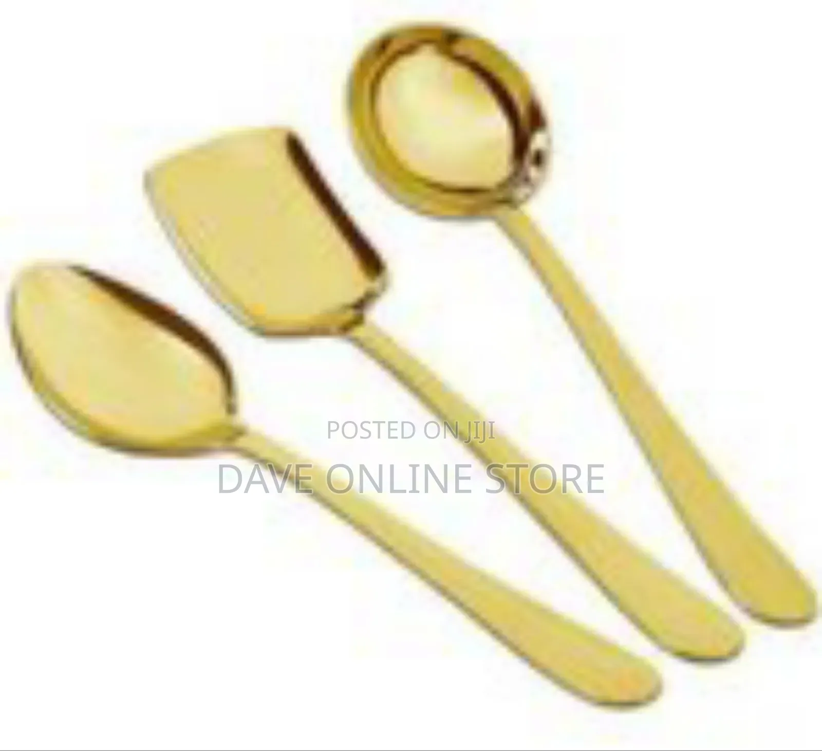 Luxury Gold-Tone Serving Utensil Set (Spoons and Spatula)