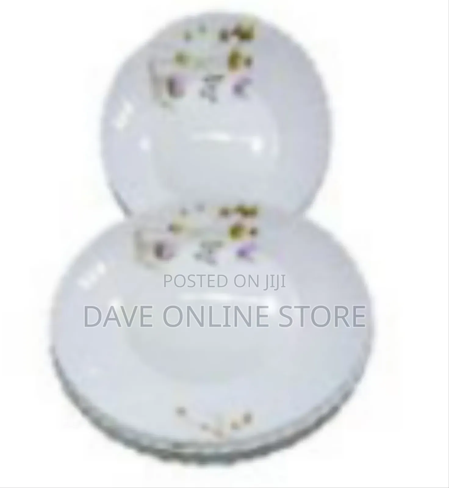 Set of 6 Snow White Curved Ceramic Dinner Plates
