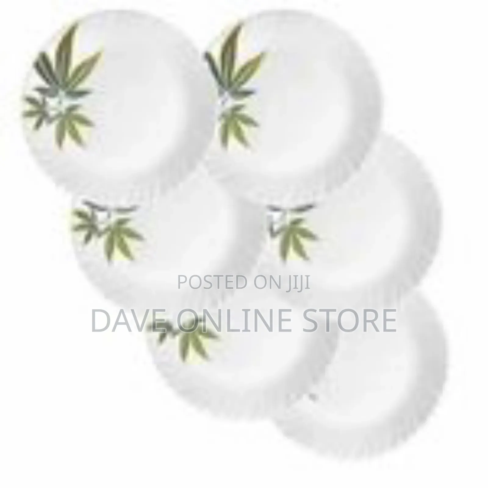 Set of 6 Snow White Curved Ceramic Dinner Plates