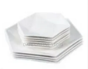 24 Piece Set of Elegant Hexagonal Ceramic Dinnerware