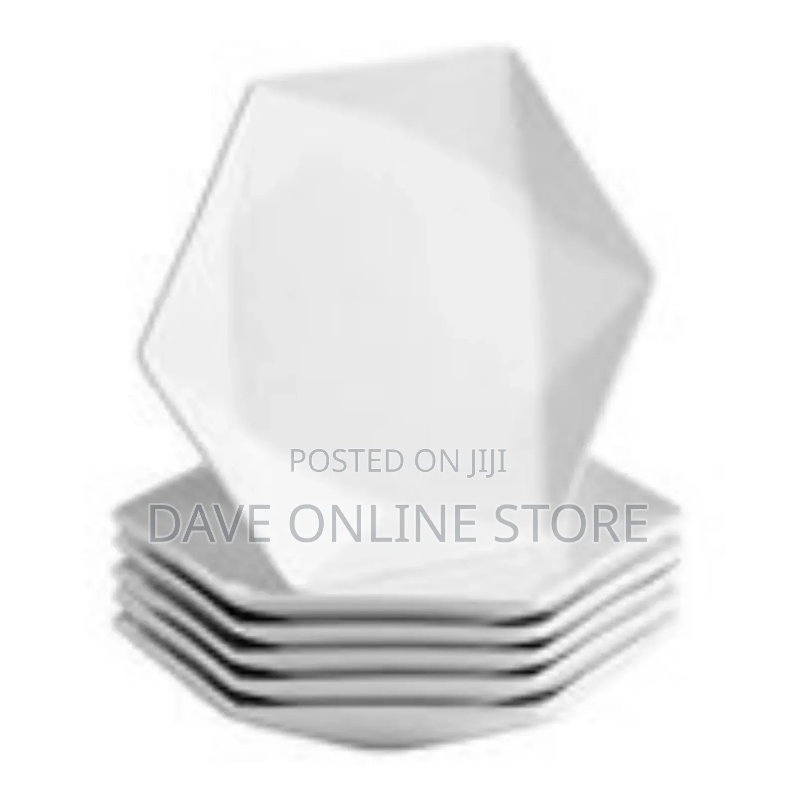 24 Piece Set of Elegant Hexagonal Ceramic Dinnerware