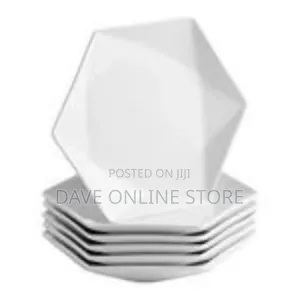 24 Piece Set of Elegant Hexagonal Ceramic Dinnerware