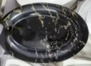Set of 6 Elegant Black Gold Marble Serving Platters