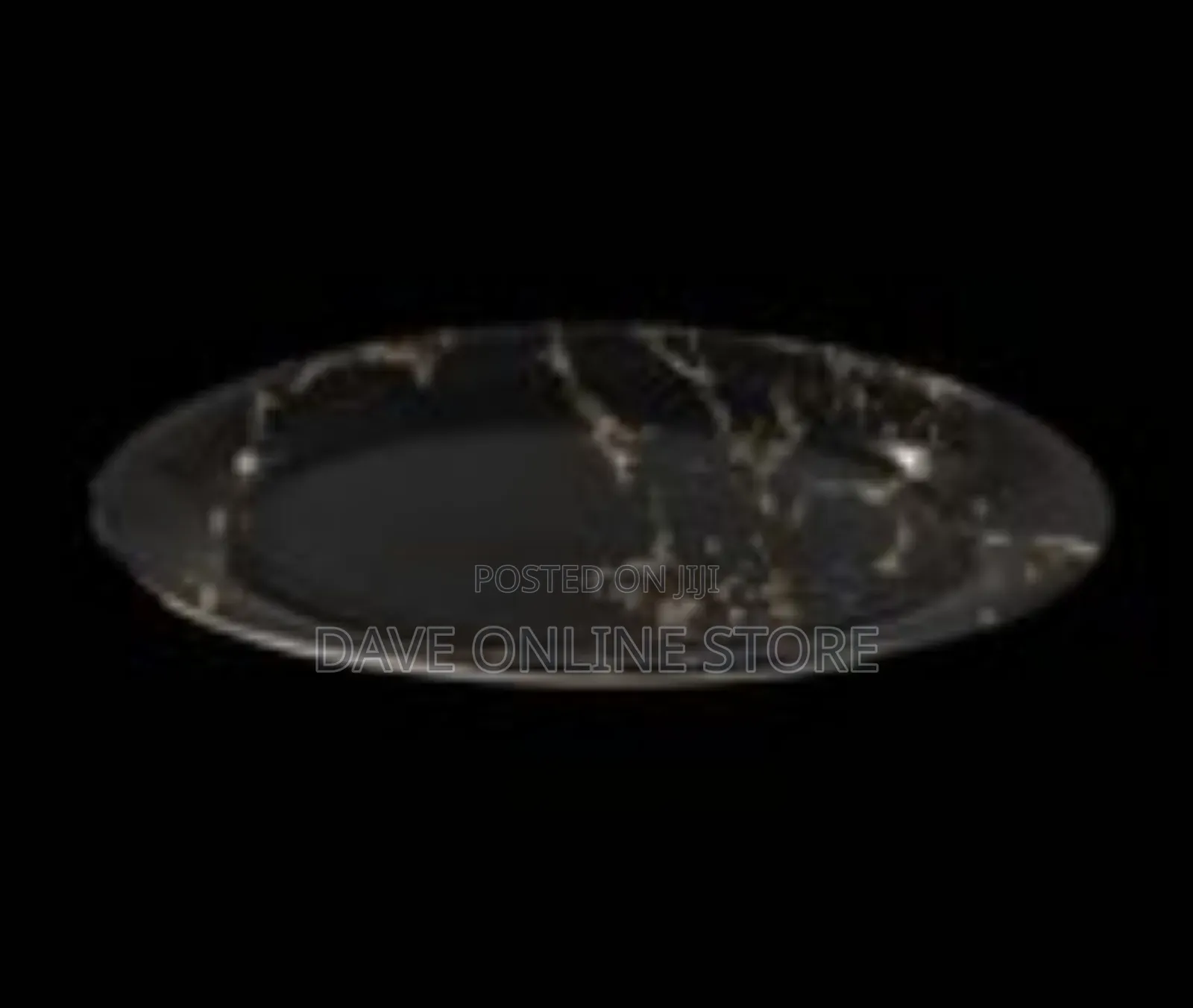 Set of 6 Elegant Black Gold Marble Serving Platters