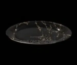 Set of 6 Elegant Black Gold Marble Serving Platters
