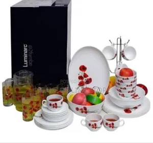 Comprehensive Floral Dinnerware and Beverage Set (46 Pcs)