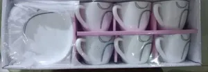 12 Piece Set of Ceramic Cups and Saucers
