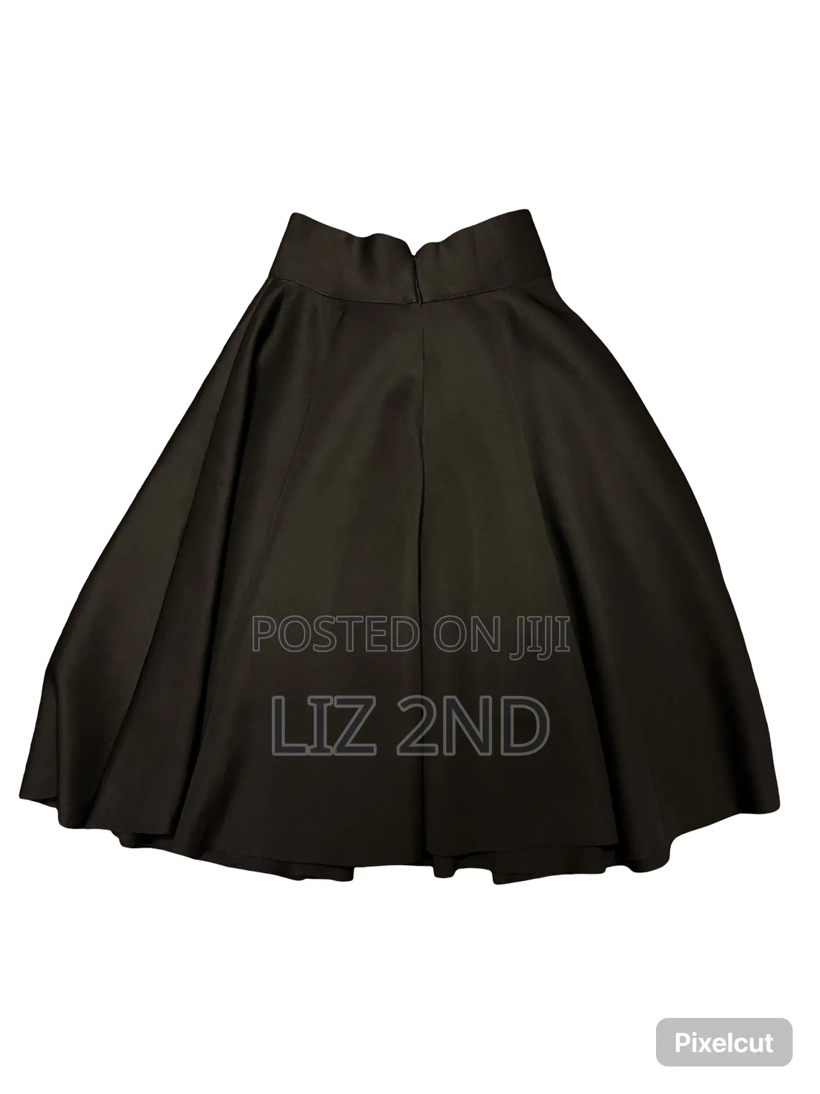 Black High Waisted Flared Skirt