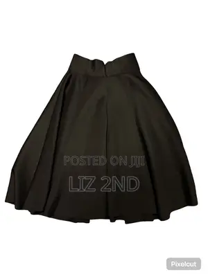 Black High Waisted Flared Skirt